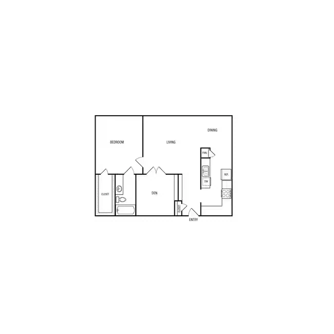 1.5x1 +Den 664 floor plan